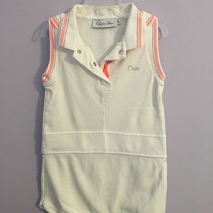 (6A) Christian Dior White Sleeveless Shirt
